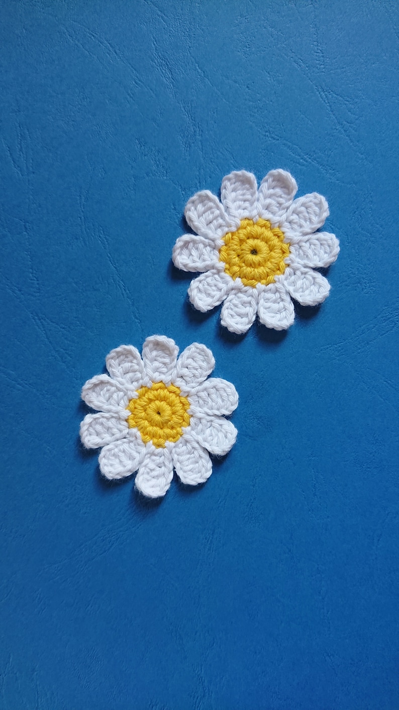 crochet flower set 2/4/6 crocheted applique cotton flowers image 1