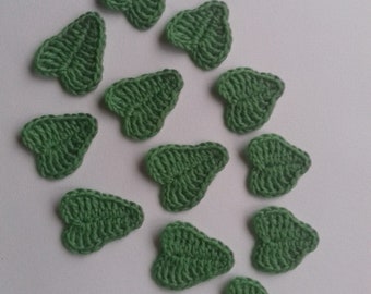 crochet green leaves flower leaves set of 12 leaves