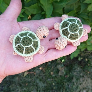 Schildkröte gehäkelte Schildkröte Amigurumi winzige Schildkrötefüllung für dekoratives Aquarium handgemacht