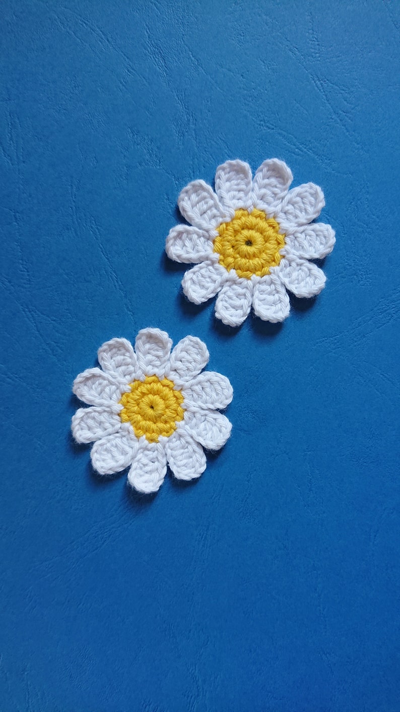 crochet flower set 2/4/6 crocheted applique cotton flowers image 2