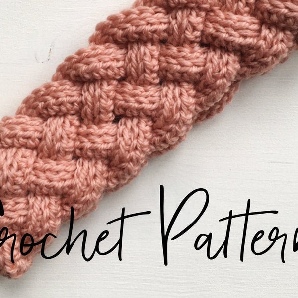 Braided headband crochet pattern, PDF crochet pattern