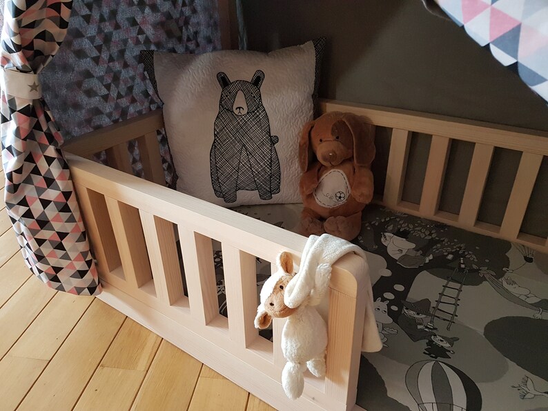 Montessori Wooden Toddler Child Bed Playhouse With Cotton Etsy