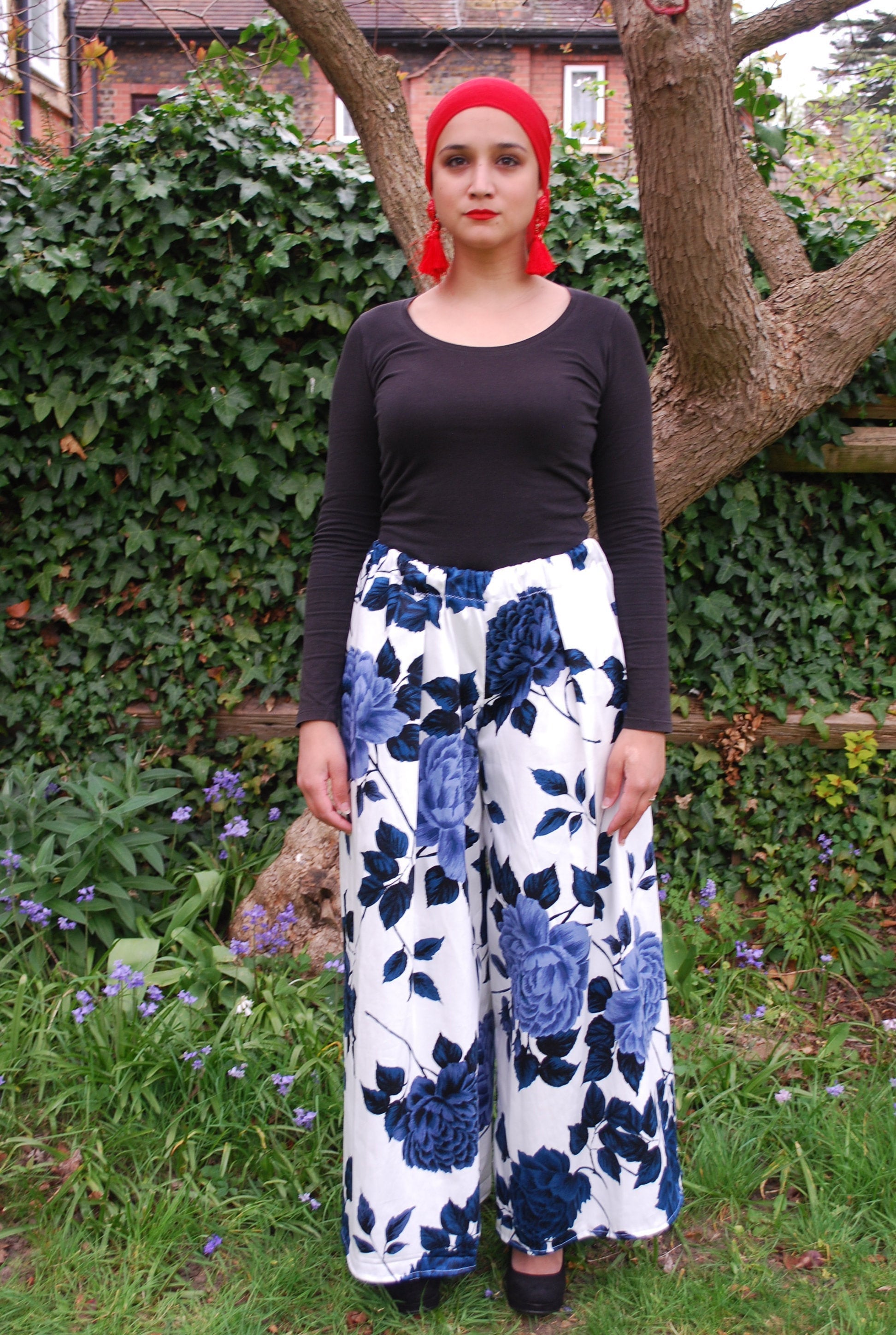 Blue and White Floral Culottes - Etsy UK