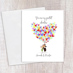 Up Personalised card, Up, Up anniversary card, Birthday card, new home, Wedding card, Valentines day