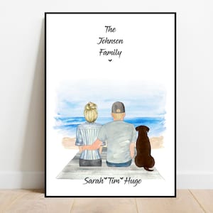 Couples custom print, Anniversary print, Wedding gift, Engagement, Pets print, Personalised print, Personalised gift,