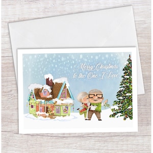 Up, Up, Up card, carte de Noël, Noël en couple, plus grande aventure, carte de mari, carte de femme