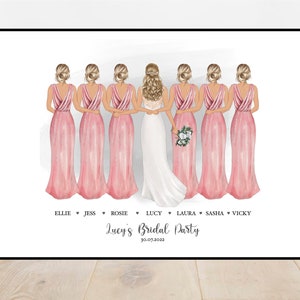 Custom bridal party print, Bride squad poster, Bride tribe print, Bridesmaid print, Bridesmaid gift, Gift for the bride, Wedding gift. z5