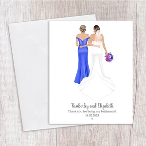 Personalised Bridesmaid Card, Thank you for being my Bridesmaid, Maid of Honour, Card for the Bride, Wedding Card, Wedding Proposal, BFF