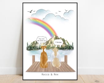 Gepersonaliseerde hondenprint, Huisdierenprint, Gepersonaliseerde kattenprint, Pet Memorial Print, Pet Poster, Verjaardagscadeau, Family Pets