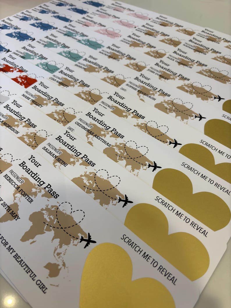 Personalised Scratch Reveal Boarding Pass, Scratch Reveal For Surprise Holiday, Surprise Holiday Destination Ticket, Holiday Ticket image 6