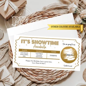 Billet de spectacle personnalisé, Billet de théâtre, Cadeau billet de théâtre, Carte à gratter joyeux anniversaire de luxe, Billet de spectacle, Vous allez à un spectacle