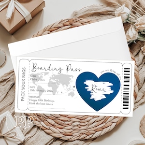 Carte d'embarquement, carte d'embarquement surprise à gratter, carte d'embarquement nouveauté pour une révélation surprise pour les fêtes, cadeau surprise pour les fêtes d'anniversaire