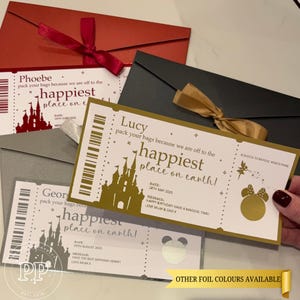 Personalisierte Weihnachtskarte, Überraschungsticket für Freizeitpark, Paris Florida Tokyo Kalifornien, Weihnachtsgeschenk, Bordkarte, Geburtstag