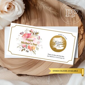 Carte à gratter personnalisée pour la fête des mères, carte à gratter surprise joyeuse fête des mères, bon d'achat à gratter pour maman, cadeau pour maman