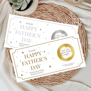 Carte à gratter fête des pères, carte surprise fête des pères personnalisée, cadeau pour papa, grand-père, beau-père, cadeau fête des pères, carte à gratter