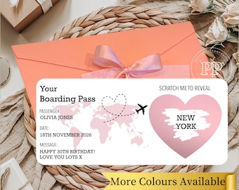 Personalised Scratch Reveal Boarding Pass, Scratch Reveal For Holiday Surprise, Surprise Holiday Ticket,Destination Reveal Surprise,Vacation