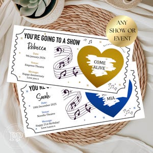 Personalised Theatre Ticket, Event Ticket, Surprise Scratch Voucher, Musical Ticket, Christmas Gift, Birthday Surprise Ticket,Scratch Reveal