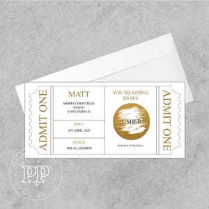Carte à gratter personnalisée, Billet de concert, Billet de théâtre, Carte à gratter de luxe pour joyeux anniversaire, Billet de concert à gratter pour révéler, Cadeau de Noël