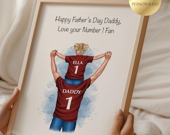 Dad Fathers Day Print, Football Team Print, Daddy Fathers Day, Custom Football Team Print, Daddy And Son Print, Step Dad Fathers Day