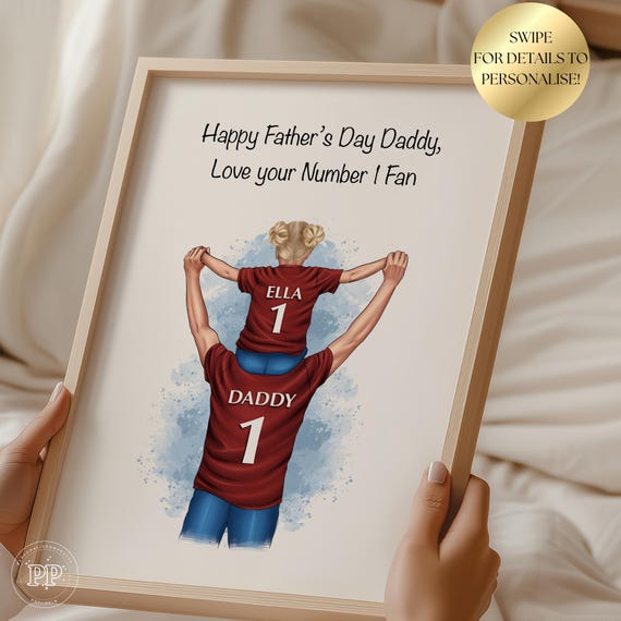 Dad Fathers Day Print, Football Team Print, Daddy Fathers Day, Custom Football Team Print, Daddy And Son Print, Step Dad Fathers Day