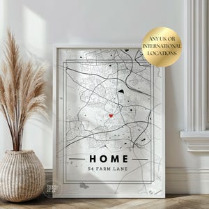 New Home Gift, Personalised Housewarming Gift, Gifts for home, Moving Gift For New Home, Anniversary Gift, New Home Map Print