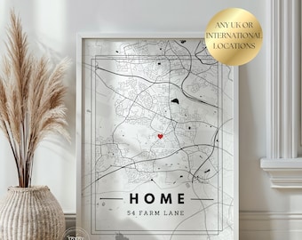 Neues Zuhause Geschenk, personalisierte Housewarming Geschenk, Geschenke für Zuhause, Umzug Geschenk für neues Zuhause, Jubiläumsgeschenk, neues Zuhause Karte Druck