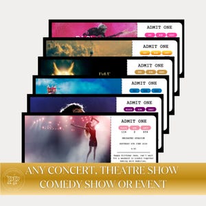 Personalised Concert Ticket, Event Ticket, Musical Ticket, Souvenir Ticket, Surprise Concert Reveal, Theatre Show Ticket, Memorabilia