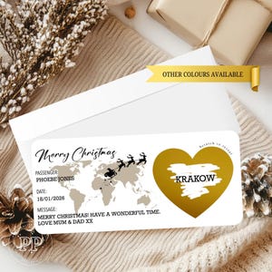 Personalised Scratch to Reveal Boarding Pass, Holiday Reveal, Boarding Pass, Christmas Present, Surprise Holiday Trip, Scratch Gift Surprise