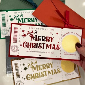 Bon de réduction de Noël doré à gratter, carte à gratter cadeau pour maman, papa, fils et fille, famille, cadeau de Noël personnalisé, véritable feuille d'aluminium
