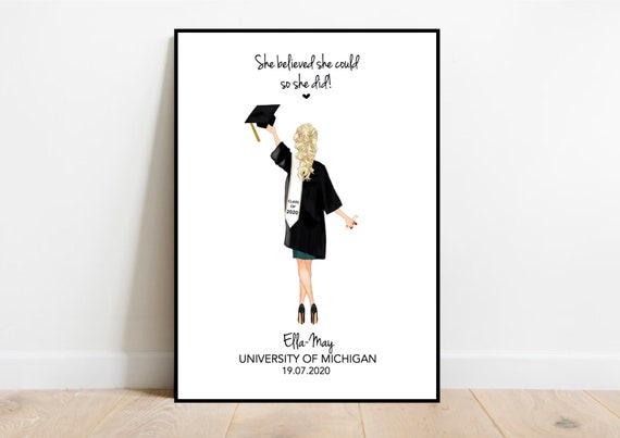 Custom Personalised graduation print Graduation gift | Etsy