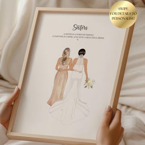 Wedding Day Gift For Sister, Bride Gift From Sister, Bride To Be Gift, Sister On Your Wedding Day, Personalised Print For My Sister, Wedding