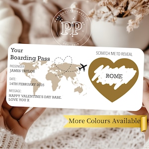 Personalised Scratch Reveal Boarding Pass, Scratch Reveal For Surprise Holiday, Surprise Holiday Destination Ticket, Holiday Ticket