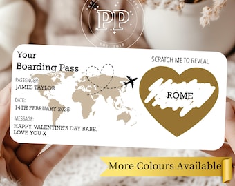 Personalised Scratch Reveal Boarding Pass, Scratch Reveal For Surprise Holiday, Surprise Holiday Destination Ticket, Holiday Ticket
