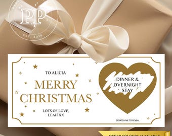 Scratch To Reveal Card, Custom Made Scratch Off, Personalised Card For Surprise Christmas Gift, Concert Holiday Festival Cinema Treat