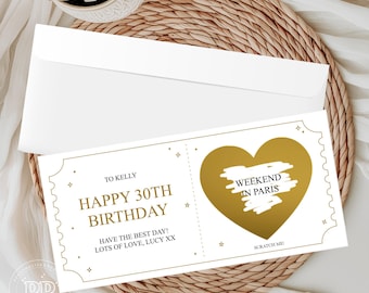 Personalised Scratch To Reveal Voucher, Surprise Birthday Scratch Card, Any Age 16th, 18th, 21st, 30th, 40th, 60th Birthday,Happy Birthday