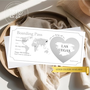 Carte d'embarquement personnalisée, Carte à gratter vacances, Carte à gratter carte d'embarquement, Carte à gratter d'anniversaire à gratter, Carte d'anniversaire, Billet d'avion