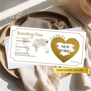 Carte d'embarquement, carte d'embarquement personnalisée, carte d'embarquement à gratter surprise, carte d'embarquement à gratter pour une surprise des Fêtes, carte d'embarquement nouveauté