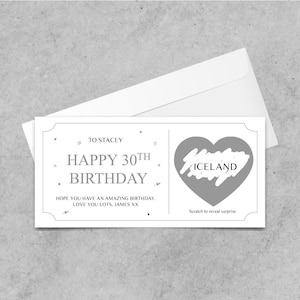 Bon d'anniversaire personnalisé à gratter pour révéler, carte à gratter surprise spéciale anniversaire, 18e, 21e, 30, 40e, 50e, 60e, 70e anniversaire SILVER