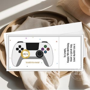 Carte à gratter pour jeu vidéo, bon d'achat à gratter pour l'anniversaire d'un enfant, cadeau gaming pour Noël, cadeau gaming personnalisé à gratter