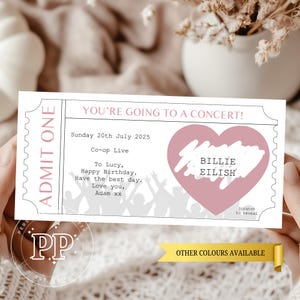 Billet de concert personnalisé, Billet de concert surprise à gratter pour révéler, Concert surprise à gratter, Anniversaire, Noël, Carte d'anniversaire