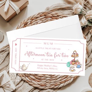 Carte personnalisée pour la fête des mères, cadeau surprise pour le thé de l'après-midi pour la fête des mères, cadeau pour maman, surprise d'anniversaire de maman, cadeau pour elle