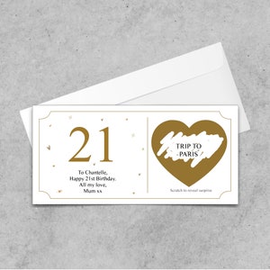 Bon d'anniversaire personnalisé à gratter pour révéler, carte spéciale anniversaire à gratter 18, 21, 30, 40, 50, 60, 70 ans, toutes les occasions