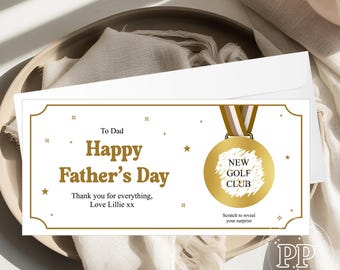 Personalised Father's Day Scratch Reveal, Gift For Dad, Grandad, Step Dad, Best Daddy, First Father's Day, Scratch Ticket, Surprise For Dad