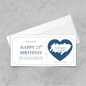 Bon d'anniversaire à gratter pour révéler, carte à gratter surprise spéciale anniversaire, 16e, 18e, 21e, 30e, 40e, 50e, 60e, 70e, 80e anniversaire