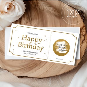 Carte à gratter d'anniversaire, carte à gratter personnalisée, carte à gratter d'anniversaire personnalisée, ticket à gratter de luxe, joyeux anniversaire