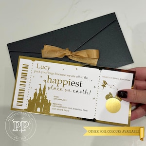 Billet Disneyland Paris, Carte à gratter, Faire-part de voyage Disney, Scratch To Reveal, Disneyland Paris, Fêtes de fin d'année, Carte d'embarquement, Noël