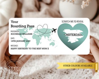 Personalised Holiday Boarding Pass, Scratch To Reveal Ticket