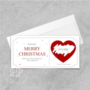 Personalised Christmas Scratch To Reveal Voucher, Special Christmas Surprise Scratch Card, Christmas Birthday Voucher,Holiday Gift,Christmas