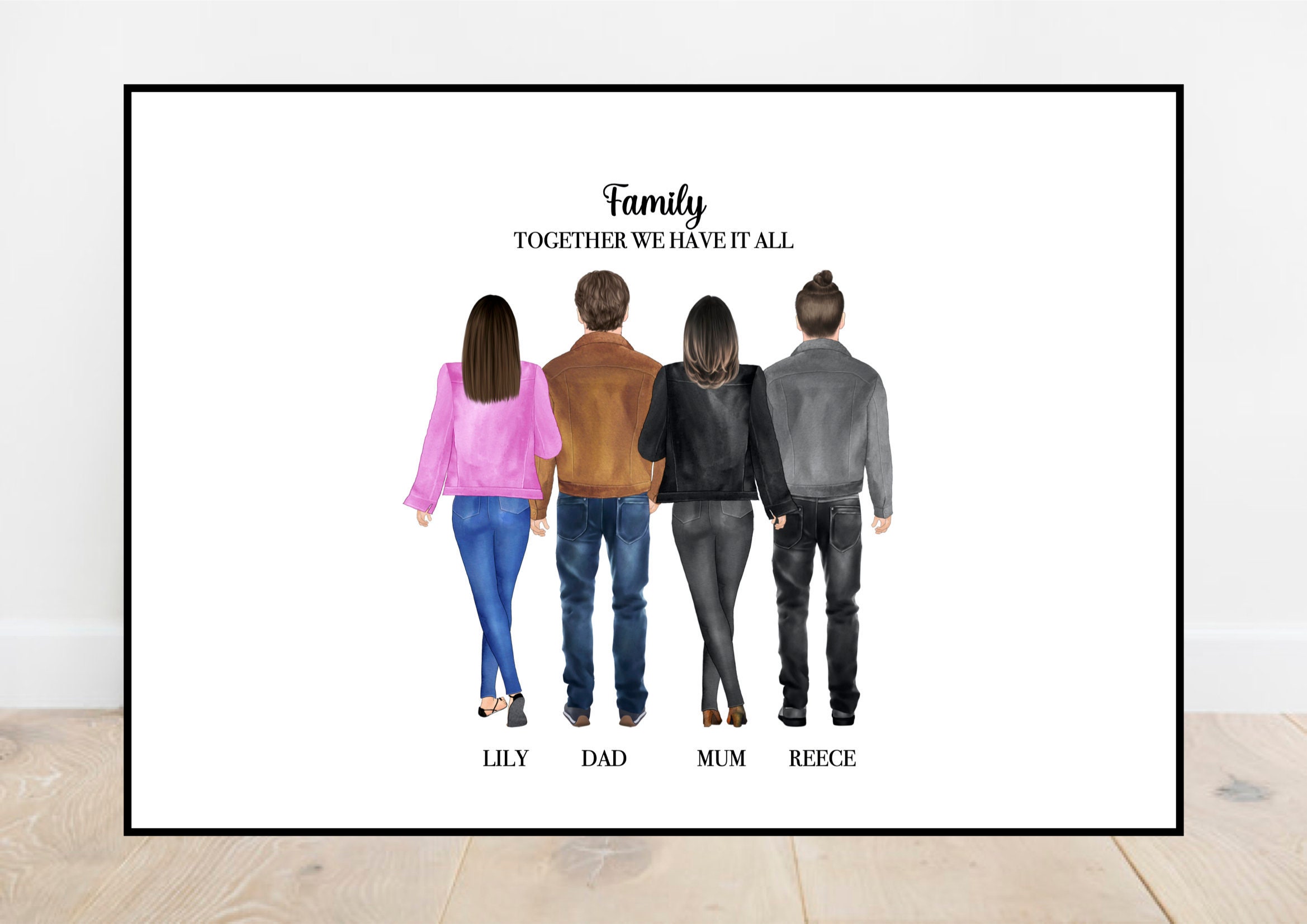 Personalised Family Print Family Portrait Print Personalised - Etsy UK
