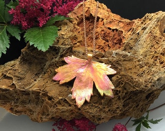 Handmade Fine Electroformed Real Canadian Maple leaf. Symbolizes Wisdom, Connection and Unity.